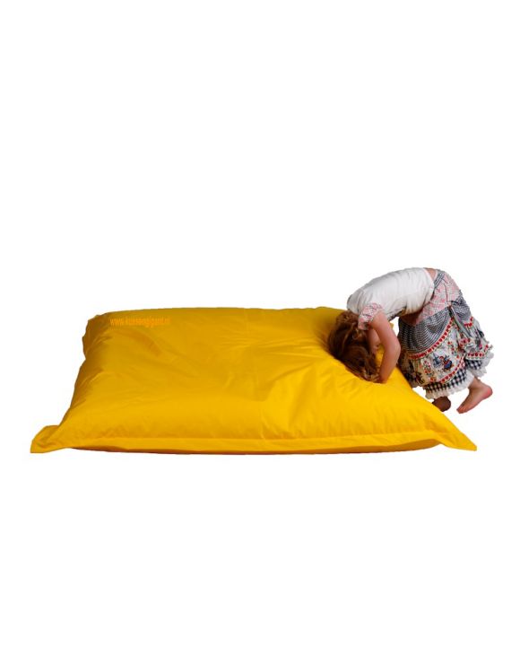 Zitzak 165 cm x 140 cm geel met binnenkussen